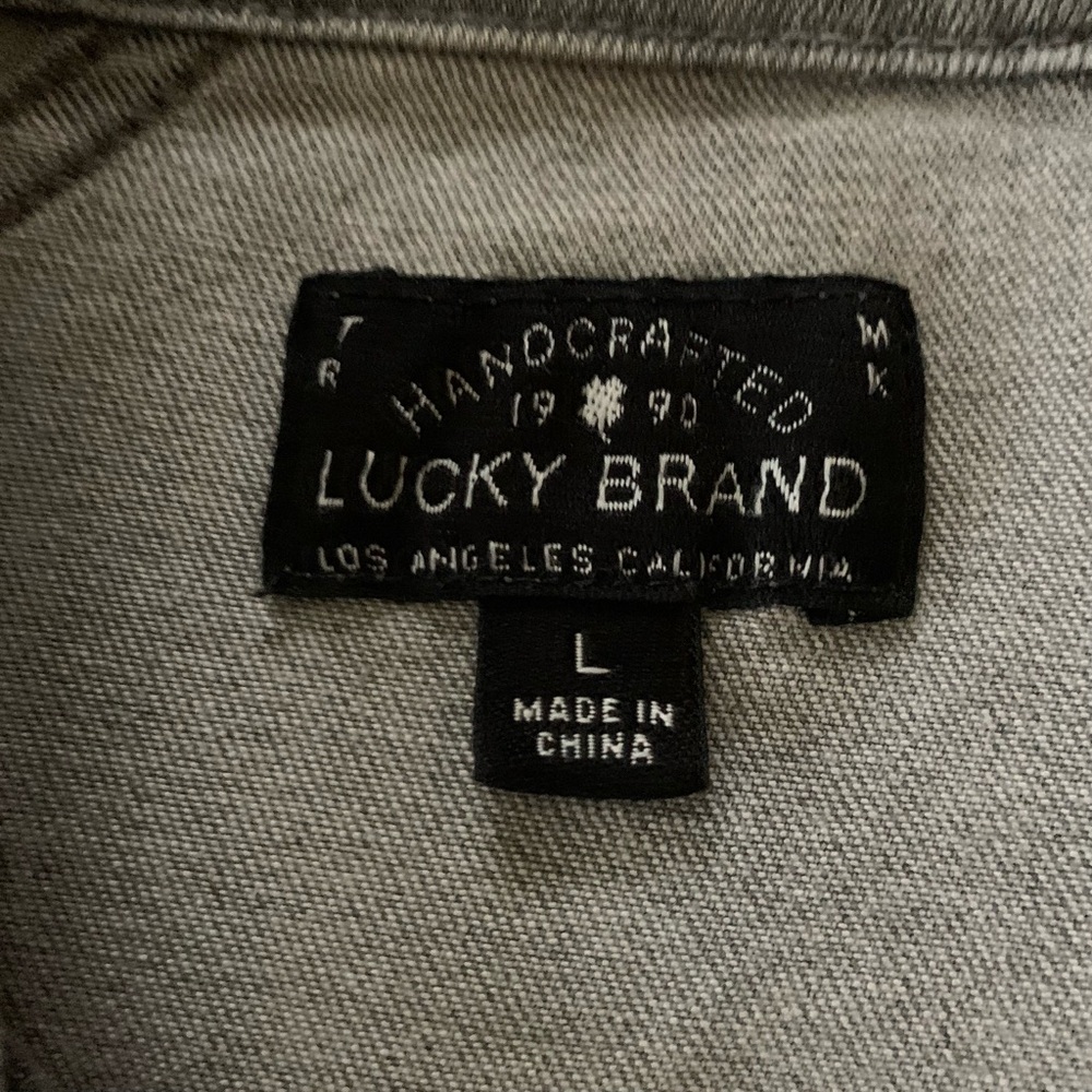 Lucky Brand Gray Denim Jacket with T-shirt graphic - Upcycled - Picture 4 of 5